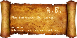 Marienescu Boriska névjegykártya